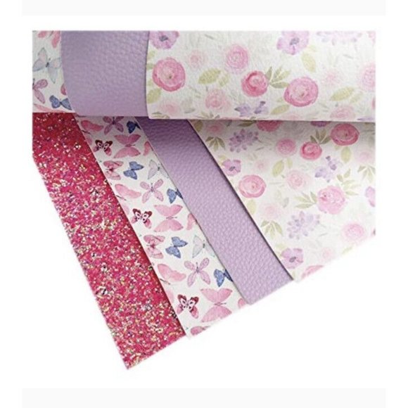 Dcolor Printed Faux Leather Sheets Synthetic Leather Fabric 4 Pcs 7.9" x 11.8" - Picture 2 of 6